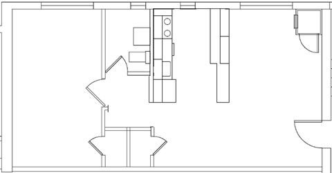 a floor plan of a building with a staircase